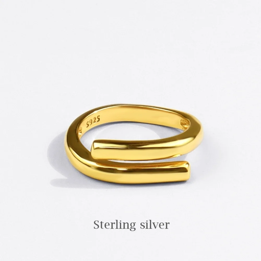 NEW Unisex‎ 18k Yellow Gold Vermeil Sterling Silver Adjustable Ring